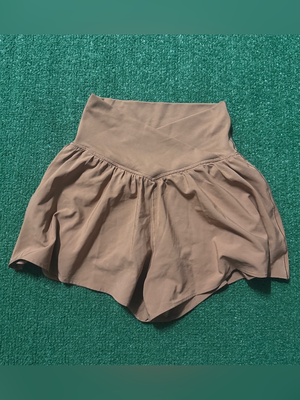aerie Taupe High-Waist Flared Skort